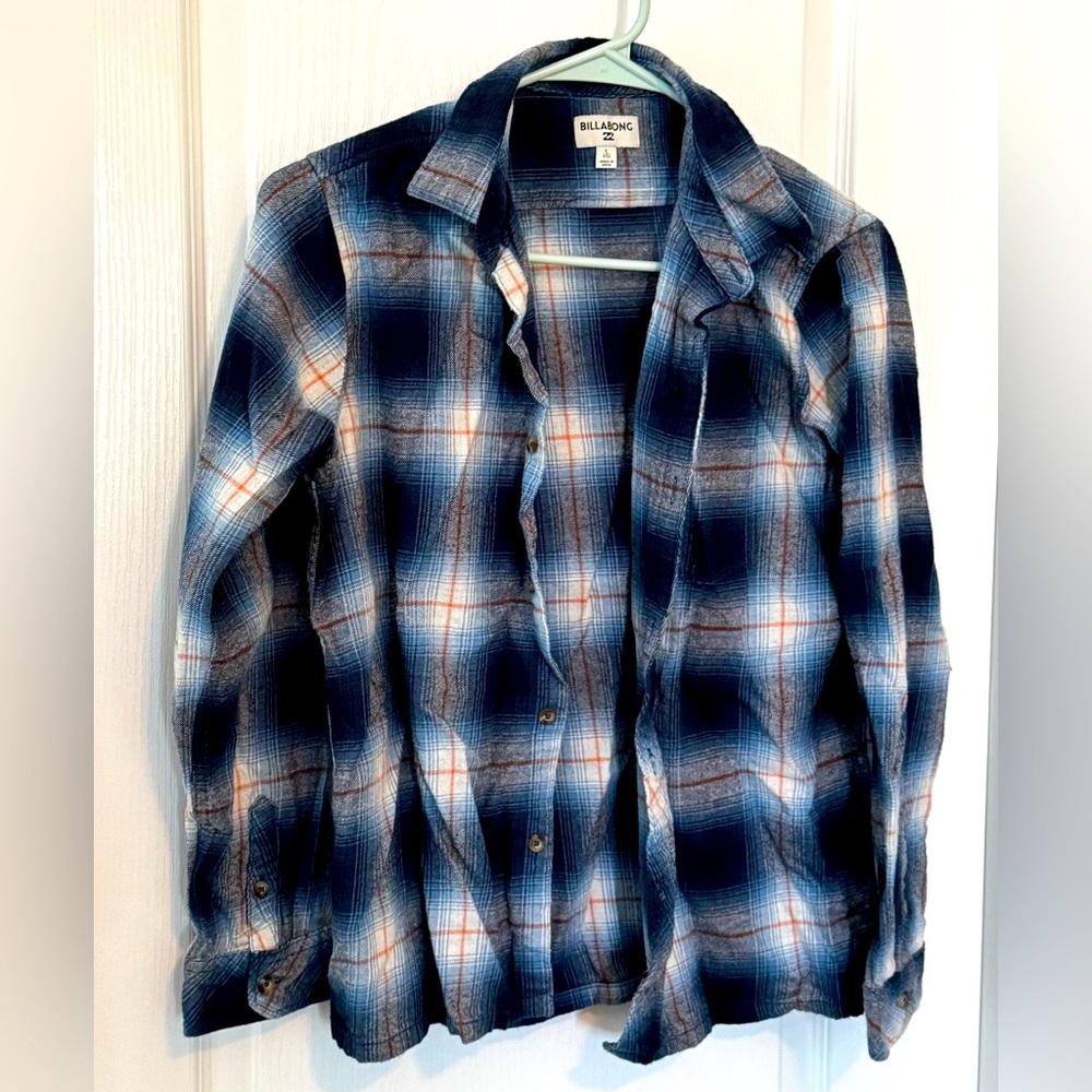 NWOT Billabong Boys Coastline Flannel size Large
